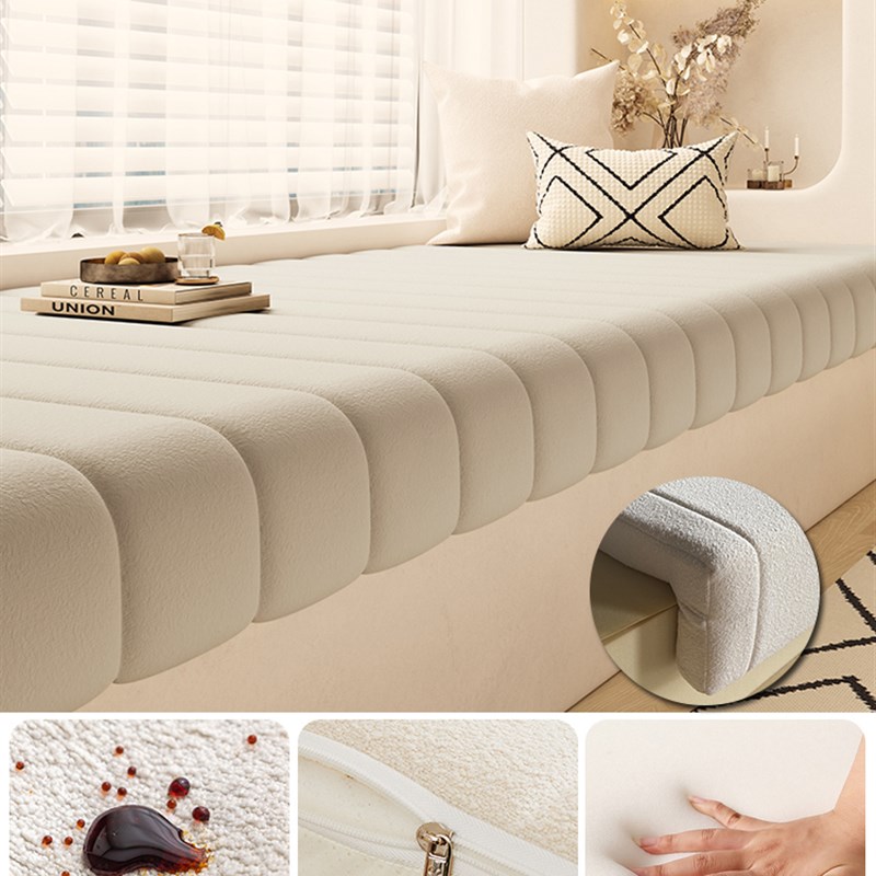 2025新款可拆洗泰迪绒飘v窗垫窗台垫子定制阳台榻榻米垫四季通用