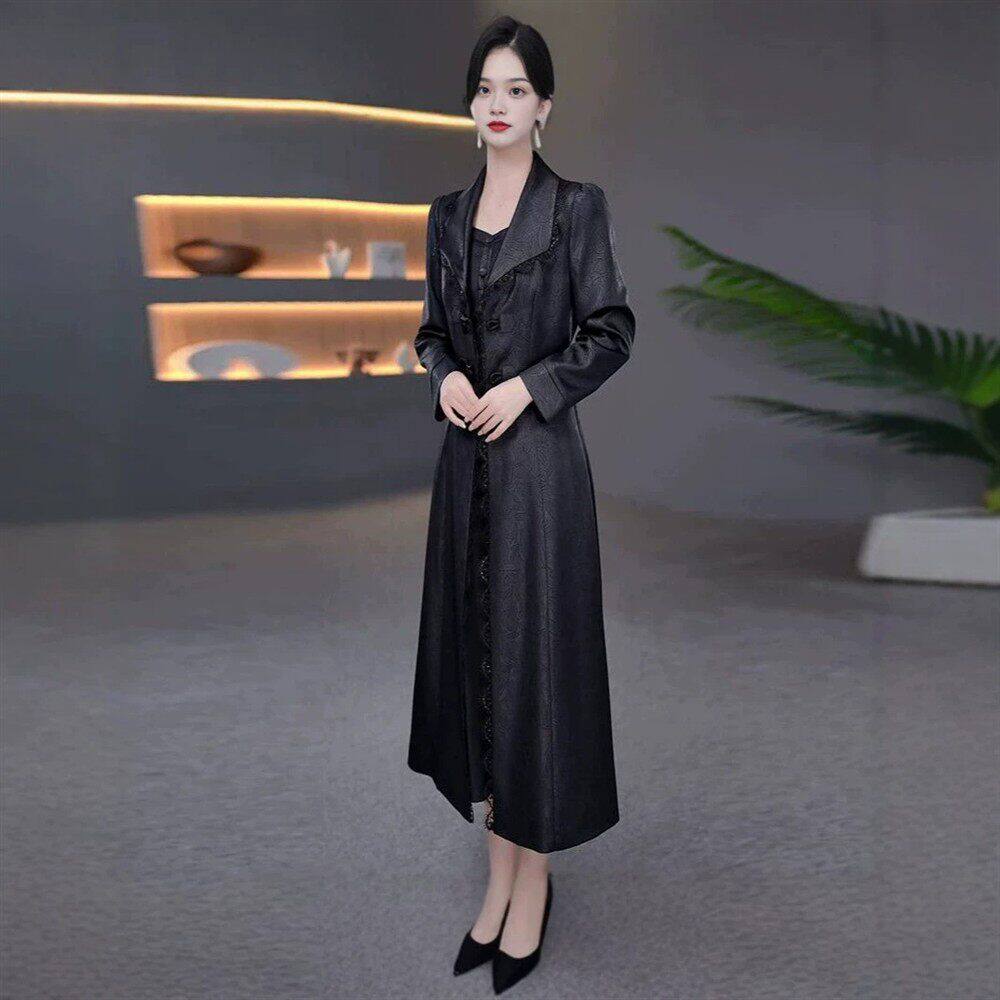女装新中式国风大码中年妈妈礼服裙2026年秋季新款时尚套装