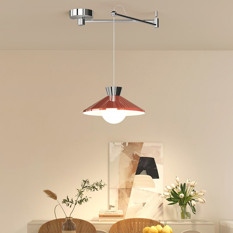 全光谱护眼奶油风摇臂餐厅吊灯餐桌吧台包豪斯饭厅高级感可移位灯
