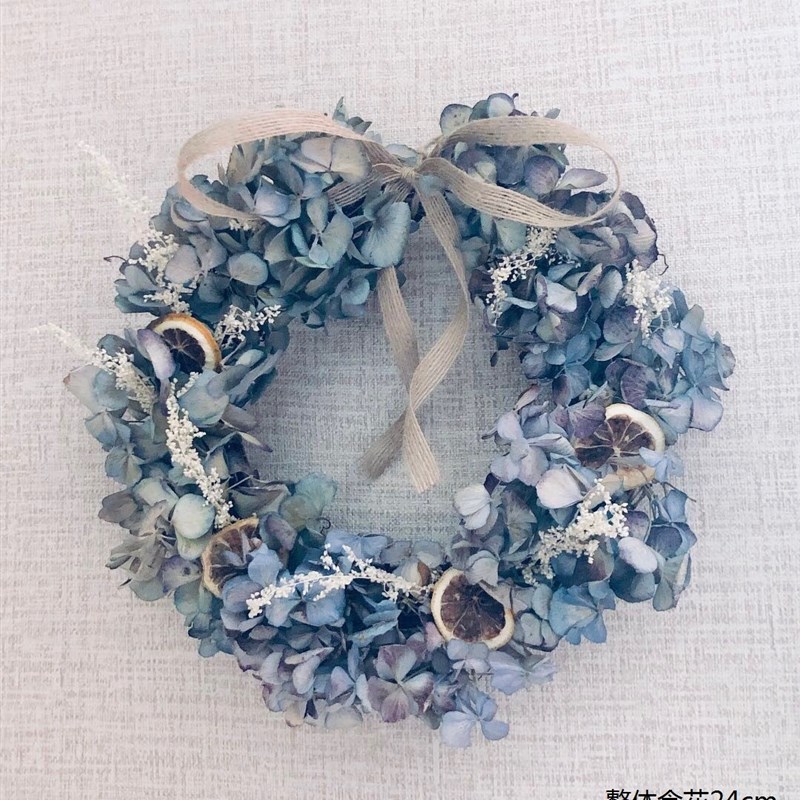 复古秋兰绣球干花20花环店面壁饰房门墙面挂饰花拍摄背景乡村雅致