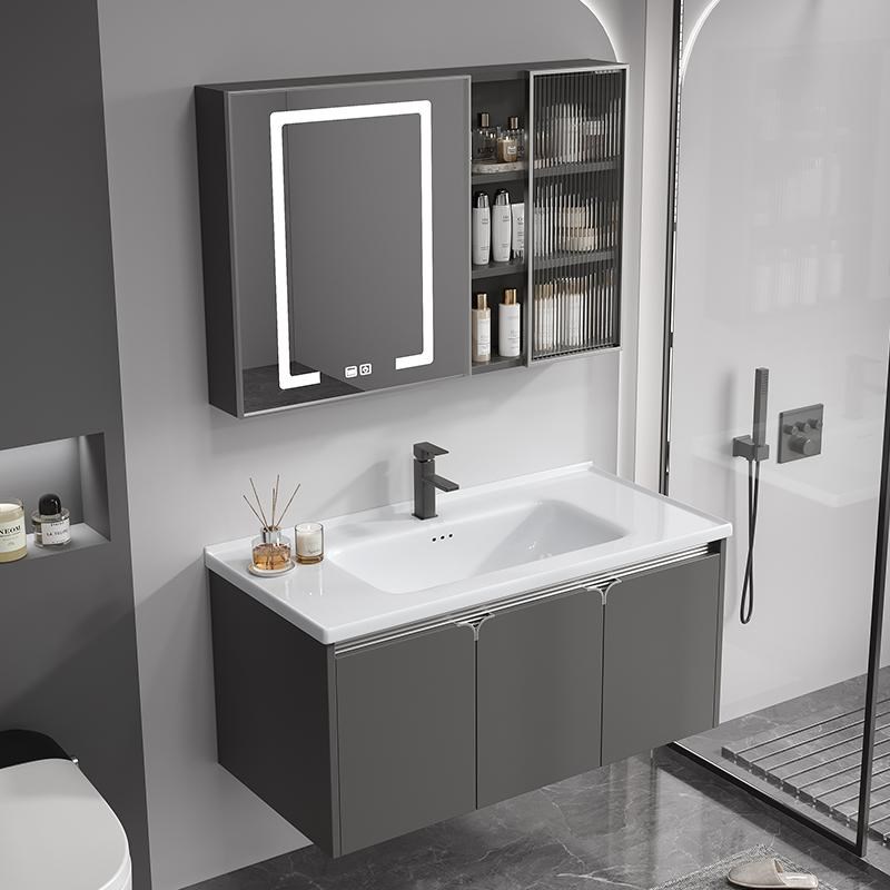 不锈钢蜂窝铝合金浴室柜组合陶瓷一体卫生间洗漱台洗脸盆2024新款