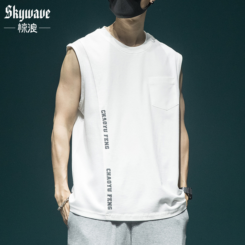 美式潮牌235克重磅背心男夏季宽松运动坎肩健身无袖体恤打底汗衫