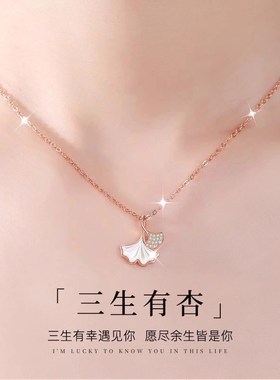 999纯银三生有幸项链女款吊坠生日礼物轻奢简约2025新款情人节