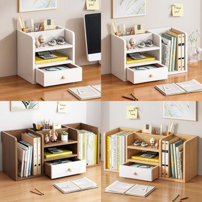 迷你书架办公室桌上台面工位小尺寸置物架简易白色收Y纳整理小书
