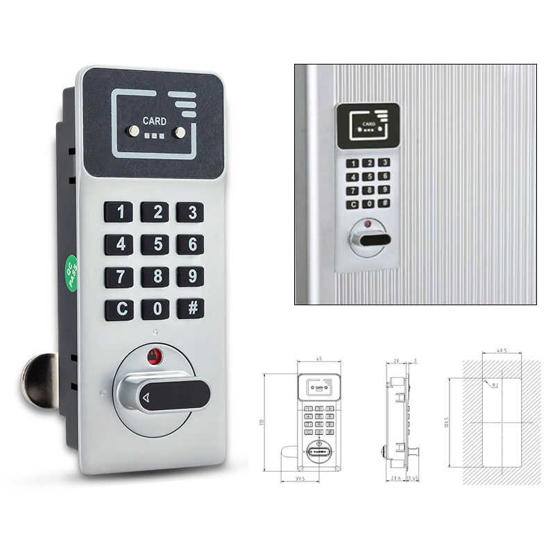 智能电子刷卡锁感应锁p员工钥匙保管箱锁文件柜锁储物柜按键密码