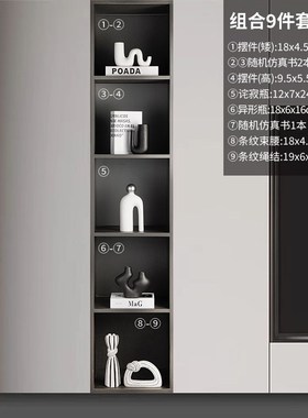 意式极简黑白高档现代抽象艺术客厅玄G关酒柜装饰摆件电视柜乔迁