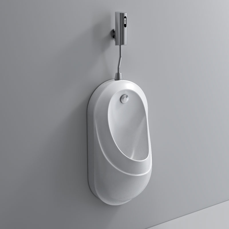 超薄一体式陶瓷小便池挂墙式自动感应小便器O壁挂式家用男士小便