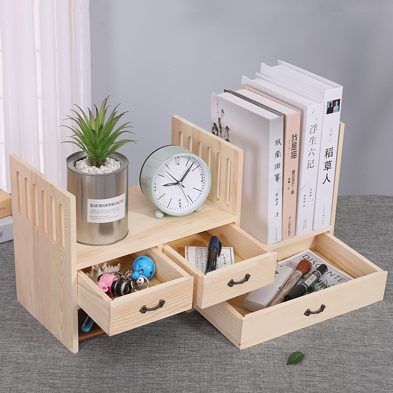 实木架子桌面置物架学生书桌桌上B迷你小书架飘窗收纳书柜组合书