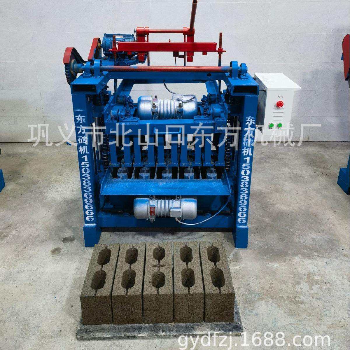 4-35半自动水泥砖机制作390-150-190椭圆孔空心砖机厂家直发质量