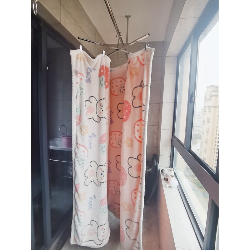 不锈钢加长加厚超大晾被架阳台晒衣架十字折叠晒床单凉被套架子