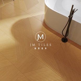 简漫田文意式 木纹瓷砖奶油黄胡桃色全瓷客厅卧室木地板砖600x1200