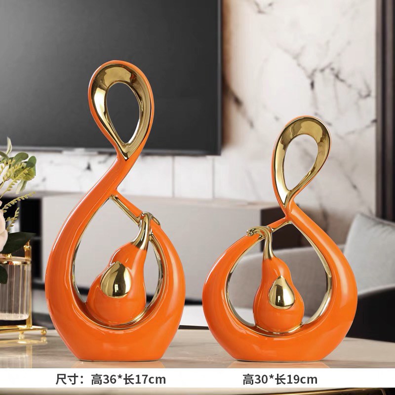 轻奢风夫妻象情侣摆件 家居装饰礼品结婚礼物 现代陶瓷工艺品摆件