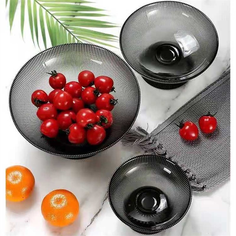 欧式时尚创意果盘创意双拼玻璃水果盘现代简约水晶摆件样板房装饰