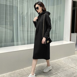 连帽卫衣裙女宽松显瘦中长款 时尚 气质休闲连衣裙 新款 2025秋冬季