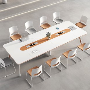 会议桌长桌会议室桌子现代简约10人洽谈桌培训桌小型办公桌椅组合