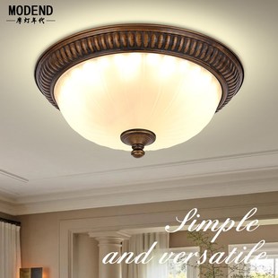 美式 书房灯 复古led吸顶灯圆形卧室阳台过道走廊简约玄关节能欧式