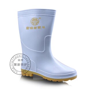 中筒中统耐油雨鞋 食品卫生水鞋男女套鞋白色雨靴耐酸碱耐磨防滑