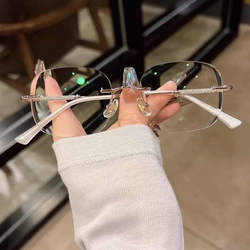 无框小方形超轻眼镜黑框女近视可配度数显脸小素颜防蓝光眼睛镜框,ZIPPO/瑞士军刀/眼镜,眼镜架,淘宝优惠券,粉丝福利购,淘宝优惠卷