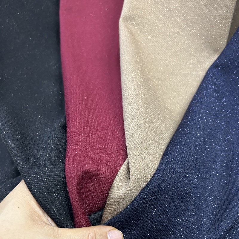 秋冬高档柔软澳毛针织面料 弹力织金亮丝连衣裙旗袍布料服装面料