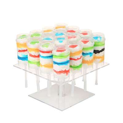 16孔方形有机玻璃推推筒展示架 婚礼甜点亚克力摆放架cake stand