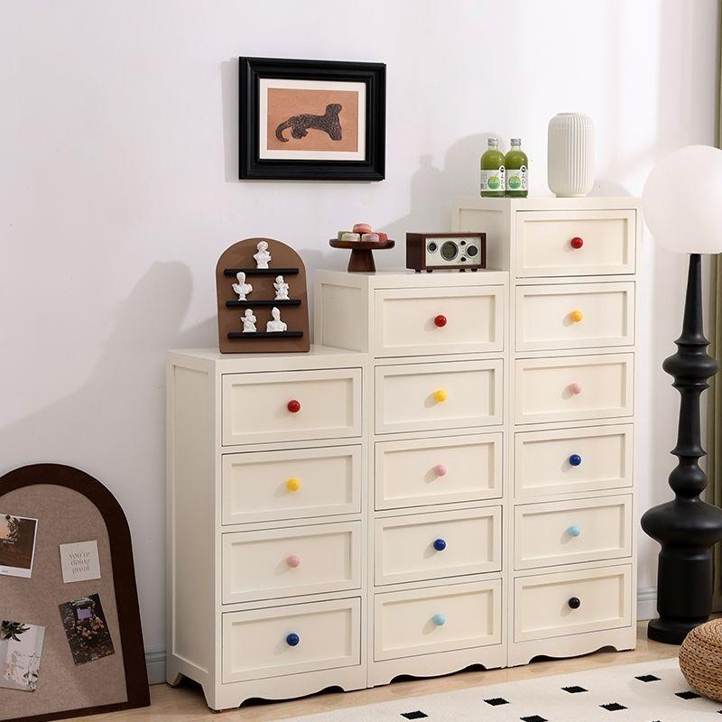 实木五斗柜收纳柜卧室抽屉式美式复古柜子靠墙客厅边柜储物柜窄柜