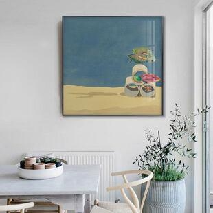 清新脱俗绿植风Jonas wood餐厅咖啡甜品店客厅儿童房小众装饰画