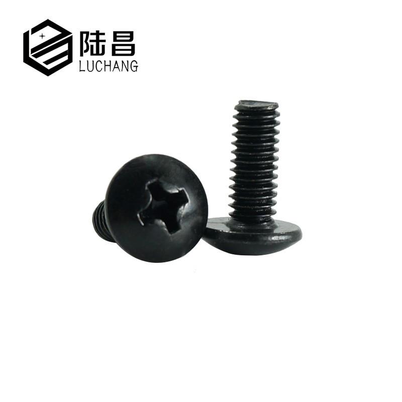 TM黑色M3*4-20 大扁头十字机螺钉 蘑菇头机牙螺丝 电子小螺丝