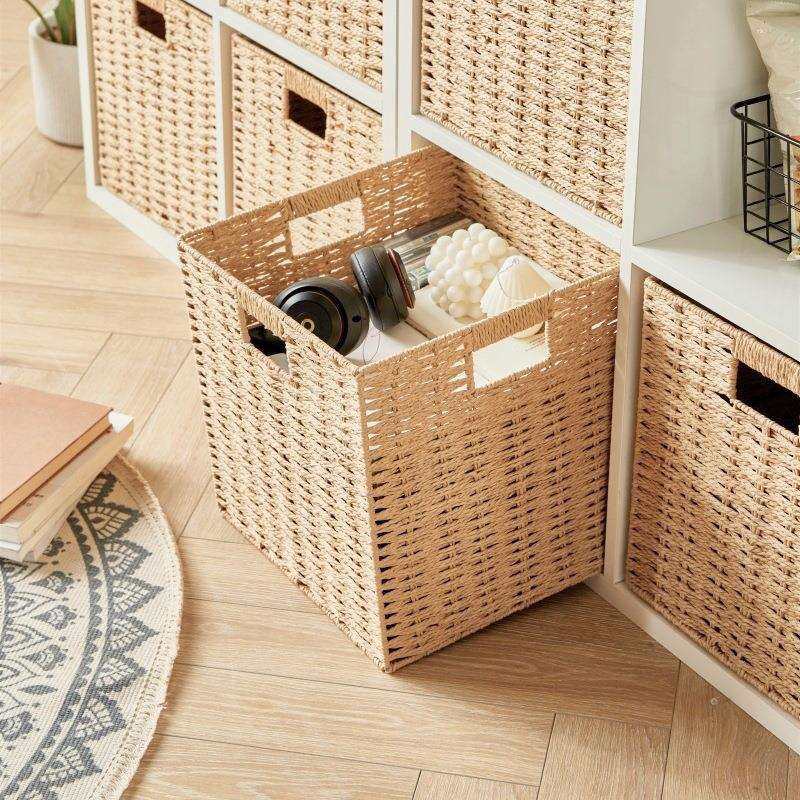 日式矮柜落地柜书柜收纳盒格子柜编织收纳筐窄高型收纳框筐收北金,电子元器件市场,其它元器件,淘宝优惠券,粉丝福利购,淘宝优惠卷