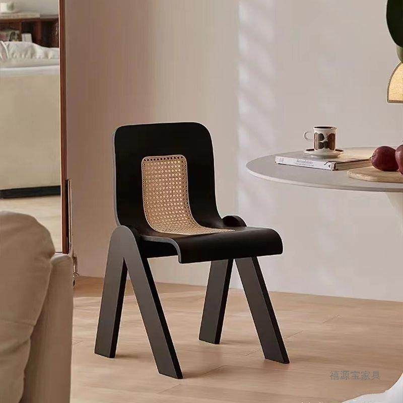 法式轻奢中古椅子实木靠背餐椅藤编设计师家用创意C椅单人复古,电子元器件市场,其它元器件,淘宝优惠券,粉丝福利购,淘宝优惠卷