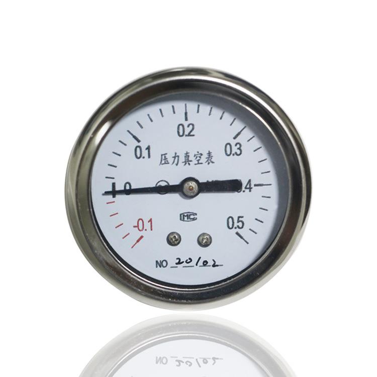 供应不锈钢压力真空表全钢轴向YZB-60Z -0.1~0.5MPA G1/4工厂直供