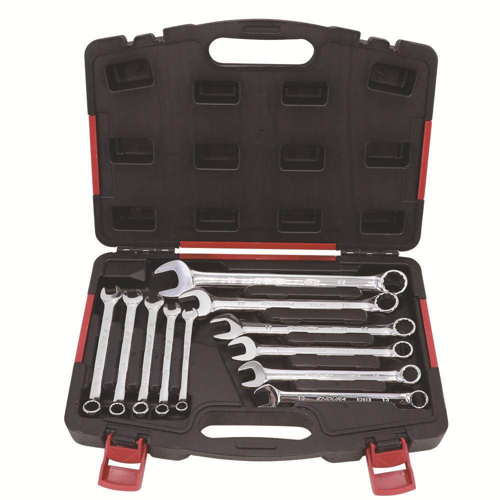 力易得11件全抛光两用扳手套装梅开扳手组套8-22mm E1528