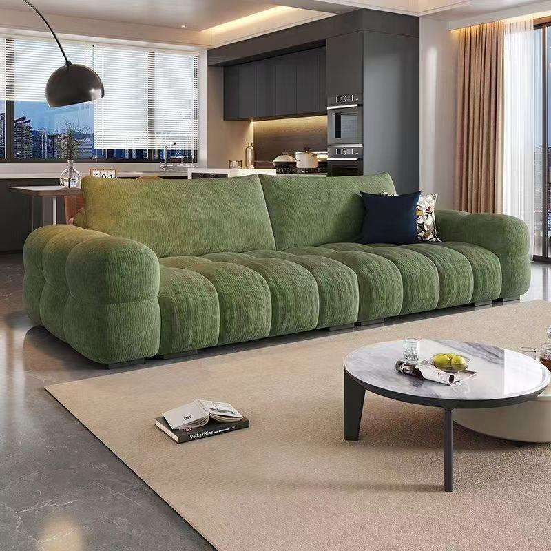 梵购格兰德布艺沙发客厅小户型意式极简雪尼尔泡芙直排云朵沙发