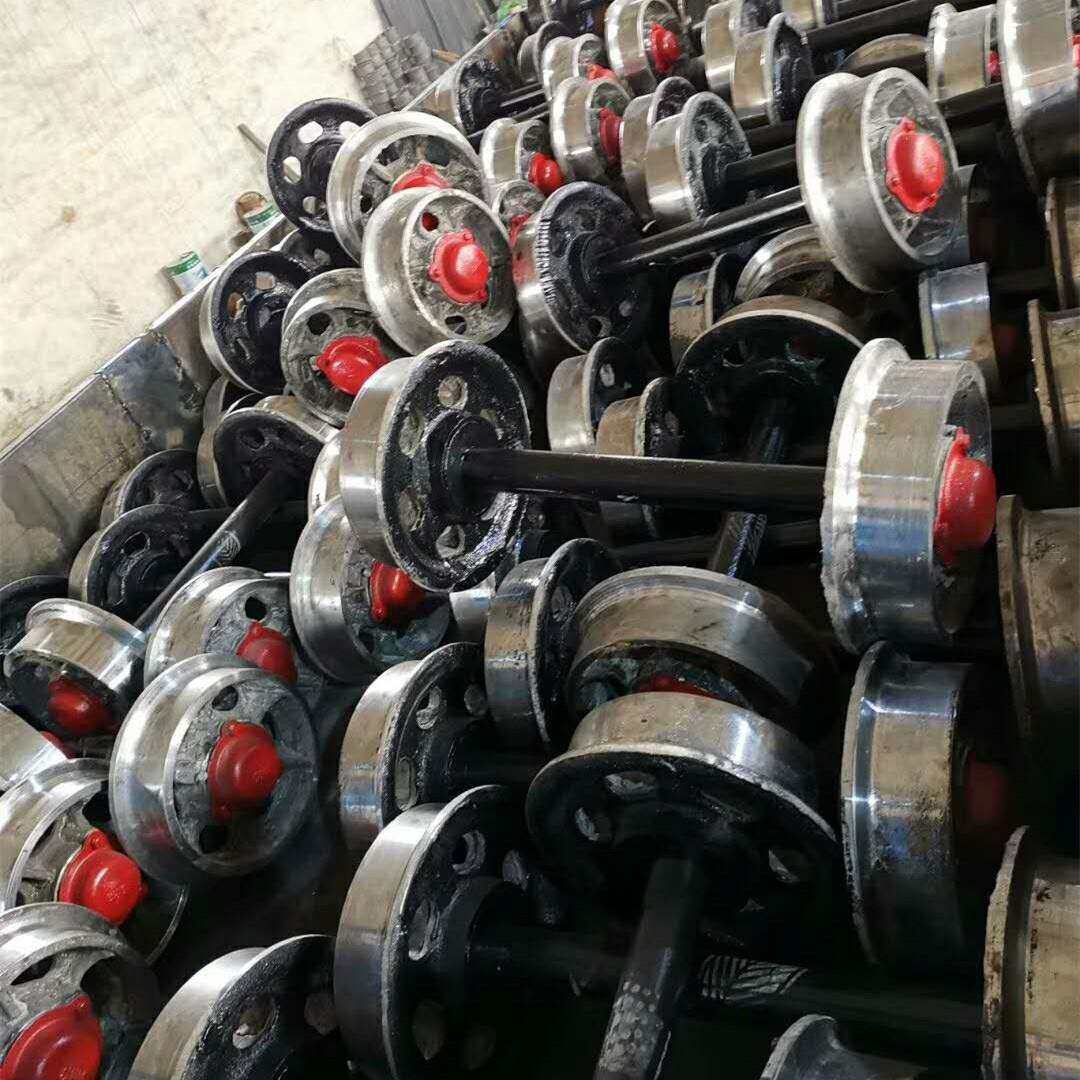 矿车矿用翻斗车轮对 实心矿车轮对 平板车矿车轮对双边铸钢轨道轮