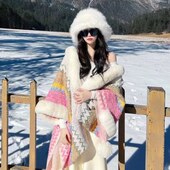 百搭吊领穿搭丽江球披肩民族风斗篷披风拍照女毛毯旅游大理毛