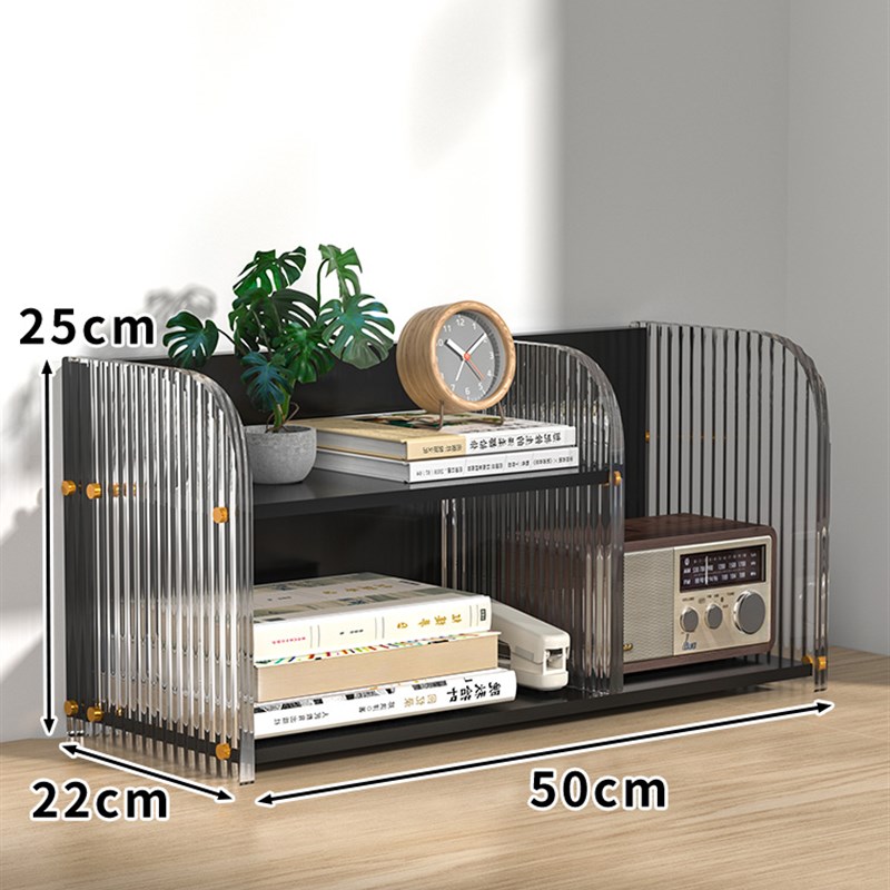 桌面置物架办公桌飘窗办公室宿舍好物多层台N面书柜收纳架透明书