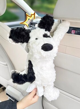 车载纸抽盒挂式车用抽纸盒高级创C意可爱公仔纸巾挂袋车内装饰用