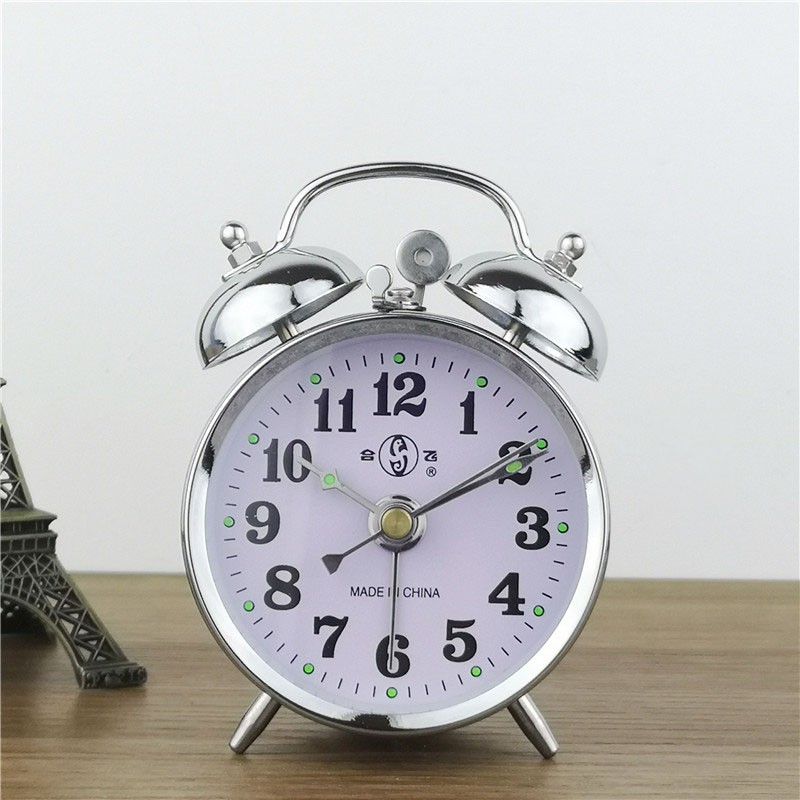 包邮超大声音起床j马蹄机械表老式复古怀旧金属机芯手动式发条闹