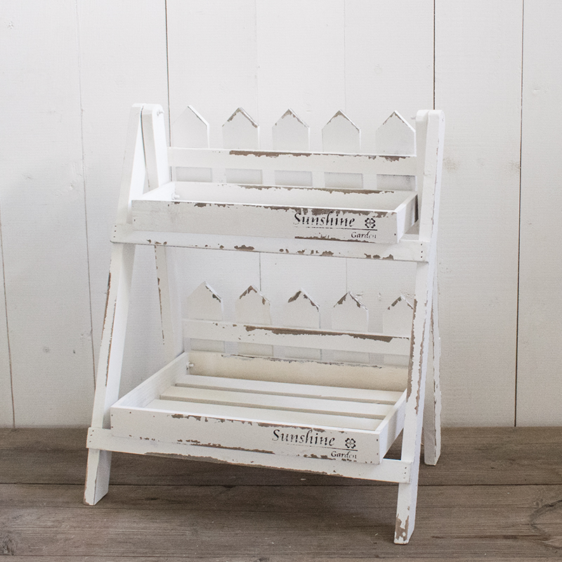 桌面实木2层小花架花园多肉y盆架飘窗阳台植物置物架户外防腐花架