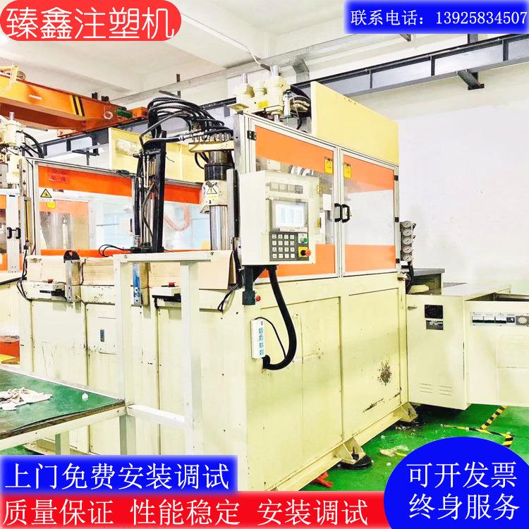 低价处理一台9成新200T立式圆盘注塑机伺服节能塑料锁模机