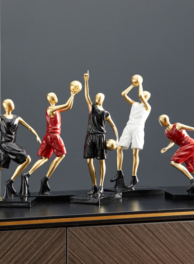 创意篮球运动人物桌面摆件酒y柜书房玄关家居装饰品轻奢高档工艺