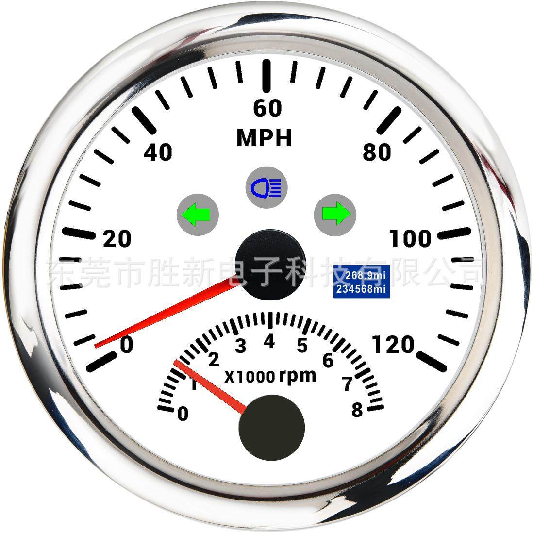 通用摩托车快艇GPS速度表转速多功能仪表