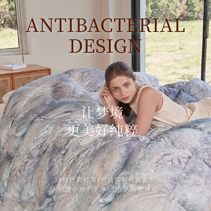 施丹德Evenstar星夜95白鹅绒子母被保暖四季可用可拆卸