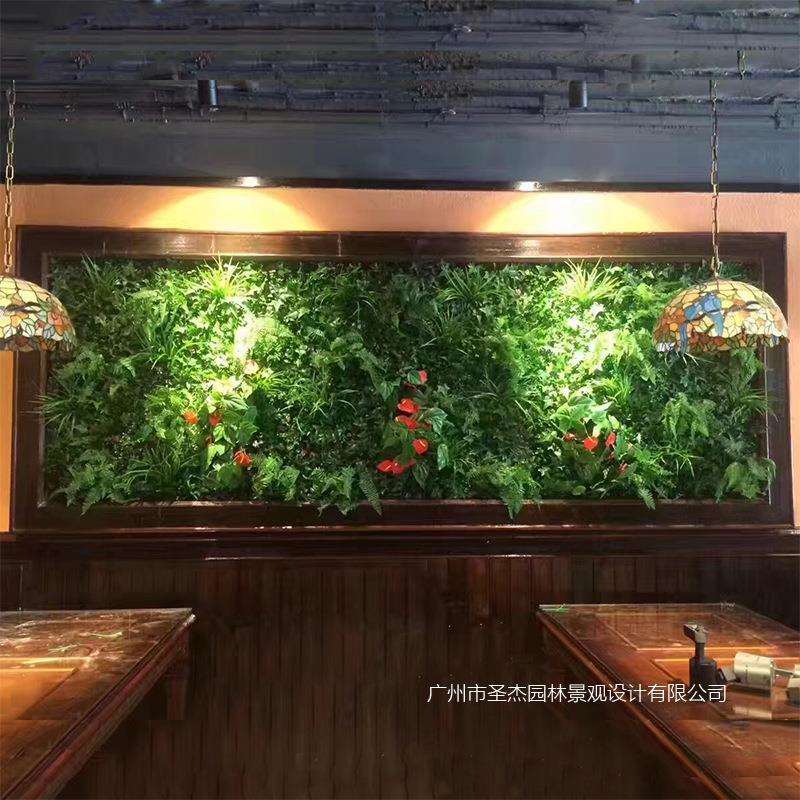 广州仿真植物墙 室内外墙体绿化仿真阻燃绿植墙装饰 绿色假植物墙