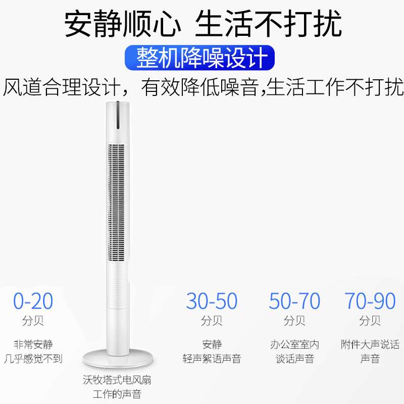 塔扇电风扇家用落地扇摇头大厦扇无叶风扇立式遥控遥控式涡轮静音