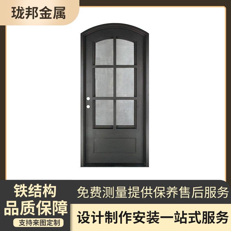 庭院欧式防盗玻璃门铁艺高档别墅大门家用进户门入户花纹玻璃门