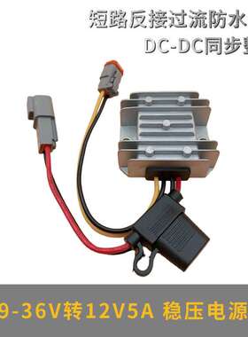 9-36V转12V1-8A稳压器车载光伏板DT04端子DT06电源转换器DC-DC