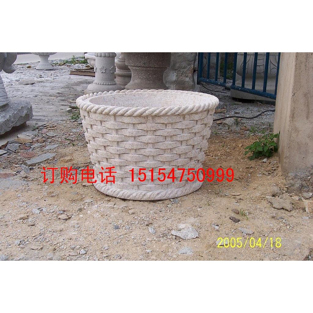 雕刻厂花125478家直供石花雕盆景观园林石花盆公园墅居家别石雕盆