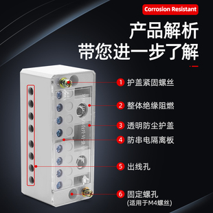 快速分线盒自升式接线端子排电线分线器并线器家用零火线并线阻燃