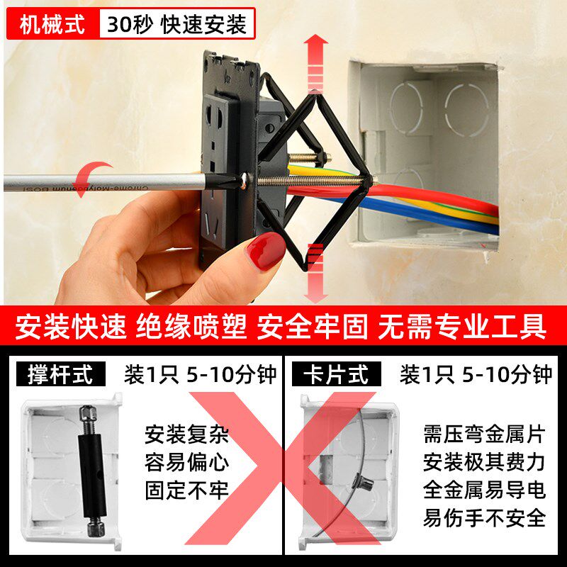 螺丝底座插头开关修理暗盒底盒修复器明线盖板线合线盒暗合修补