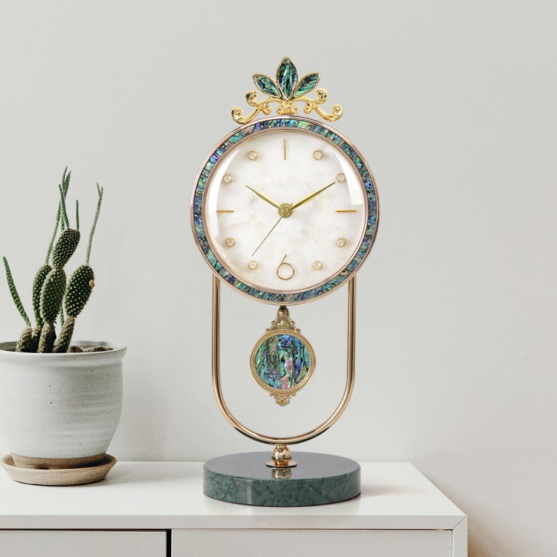 轻奢座钟客厅家用钟表时尚静音摆钟台式现代时钟R创意欧式座钟摆